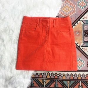 J.Crew orange corduroy stretch skirt